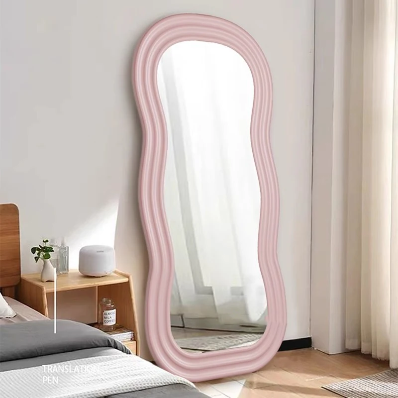 Quality Stickers Wall Mirror White Big Size Girls Standing Mirror Aesthetic Nordic Espejos Decorativos Nordic Home Decor