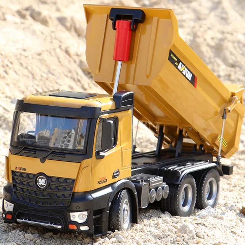 

Huina 1582 alloy remote control dump truck simulation multifunctional 1:14 full-scale 10-channel loading car boy toy gift