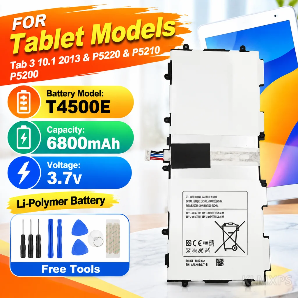 Tablet Replacement Battery T4500E 6800mAh Lithium Polymer Rechargeable Battery For Samsung Galaxy Tab 3 10.1 P5200 P5210