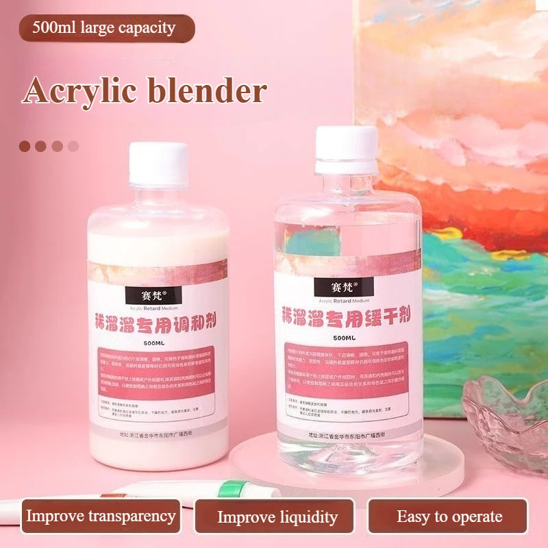 30ml/100/500ml Acrylic Blender Drying Agent Easy To Store for DIY Digital Paintings To Improve Transparency and Fluidity