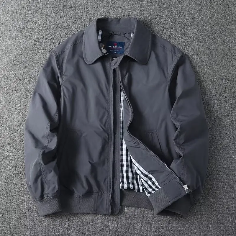 American Style Men's Fashion Windproof Collar Jacket Coat Slim Fit Korean Version Business Trend Spring Autumn Outerwear