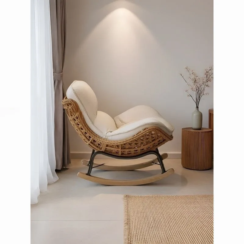 Penguin Lazy Sofa Rocking Chair Rattan Household Living Room Single Adult Sleeping Reclining Balcony Leisure