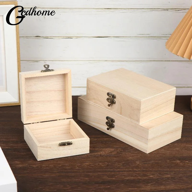 素朴なヴィンテージスタイルの木製収納ボックス、ヒンジ付き蓋付 - Art Craft Organizer のレビューと価格