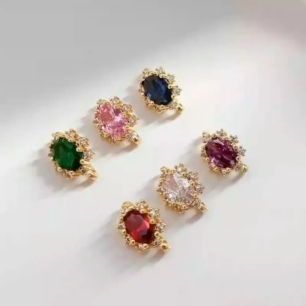 

14K Gold-plated Micro-inlaid Zirconium Oval Snowflake Double Row and Triple Row Clasp Beads Handmade DIY Pearl Bracelet Necklace