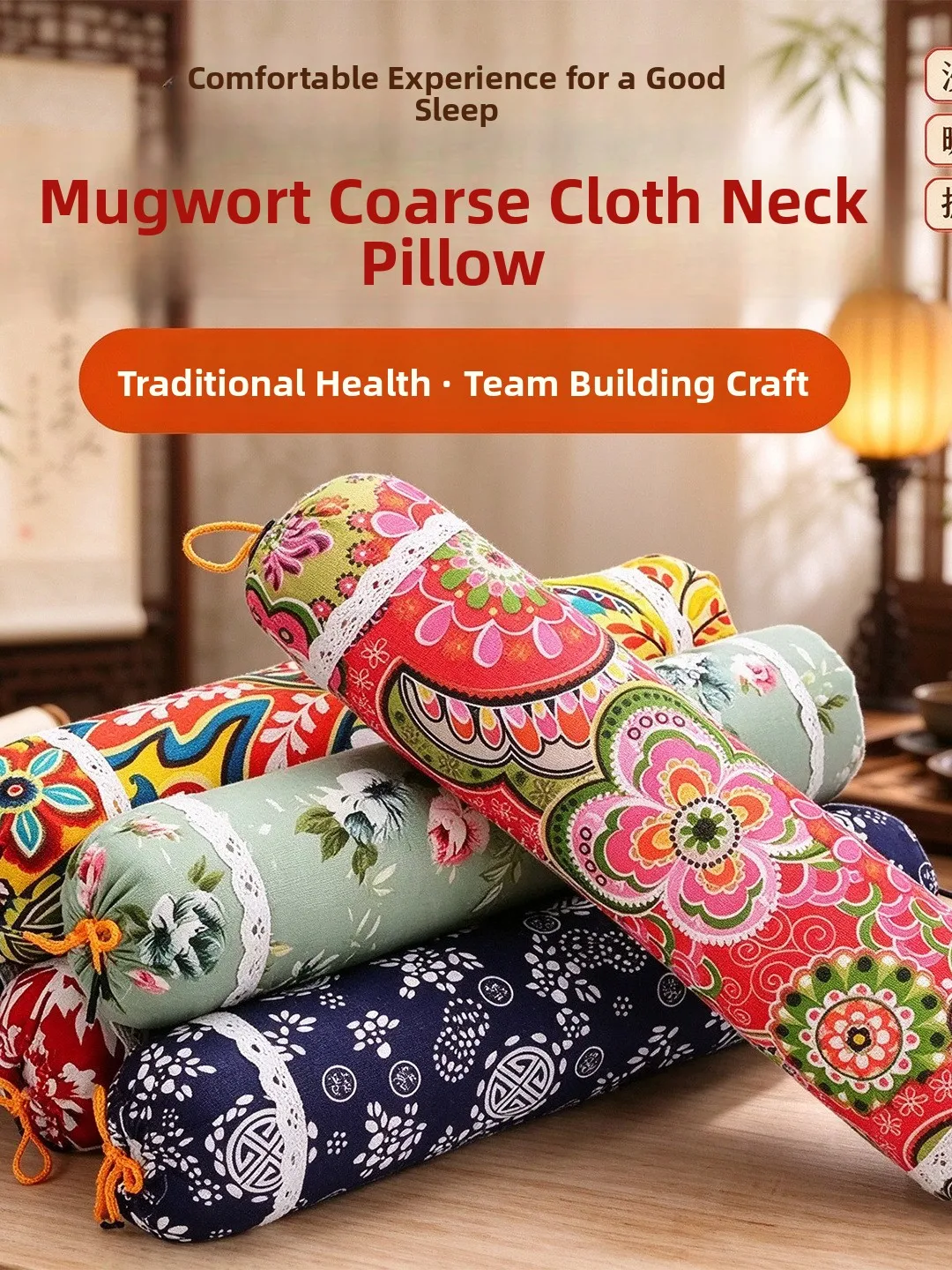 Handmade DIY Moxibustion Neck Pillow Materials Package Cylindrical Artemisia Pillow for Neck Support Health Care Gift