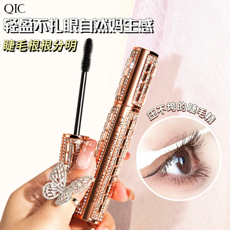 peanut-silicone-brush-mascara-crushed-diamond-waterproof-natural-curling-no-smudge-cross-border-for-makeup-essential