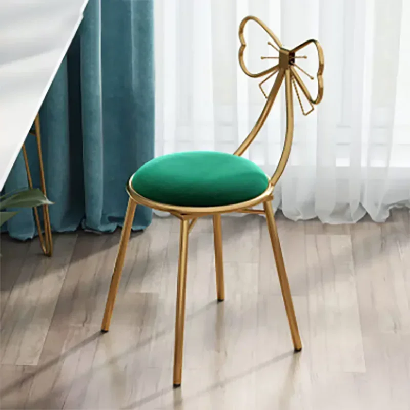 

Industrial Leather Bedroom Stool Round Green Metal Beautiful Vanity Chair Gaming Cushioned Sillas Para Sala De Estar Furniture