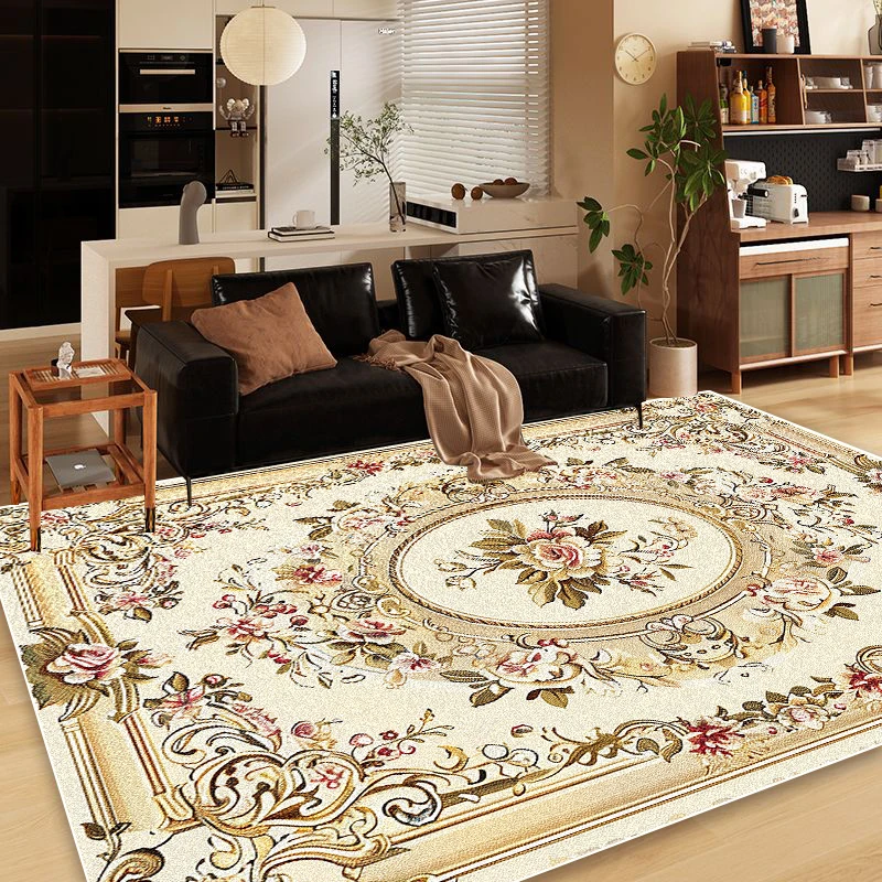 

European Retro Carpets for Living Room Large Area Rug Bedroom Bedside Non-slip Washable Carpets Children Room Decoration Mats