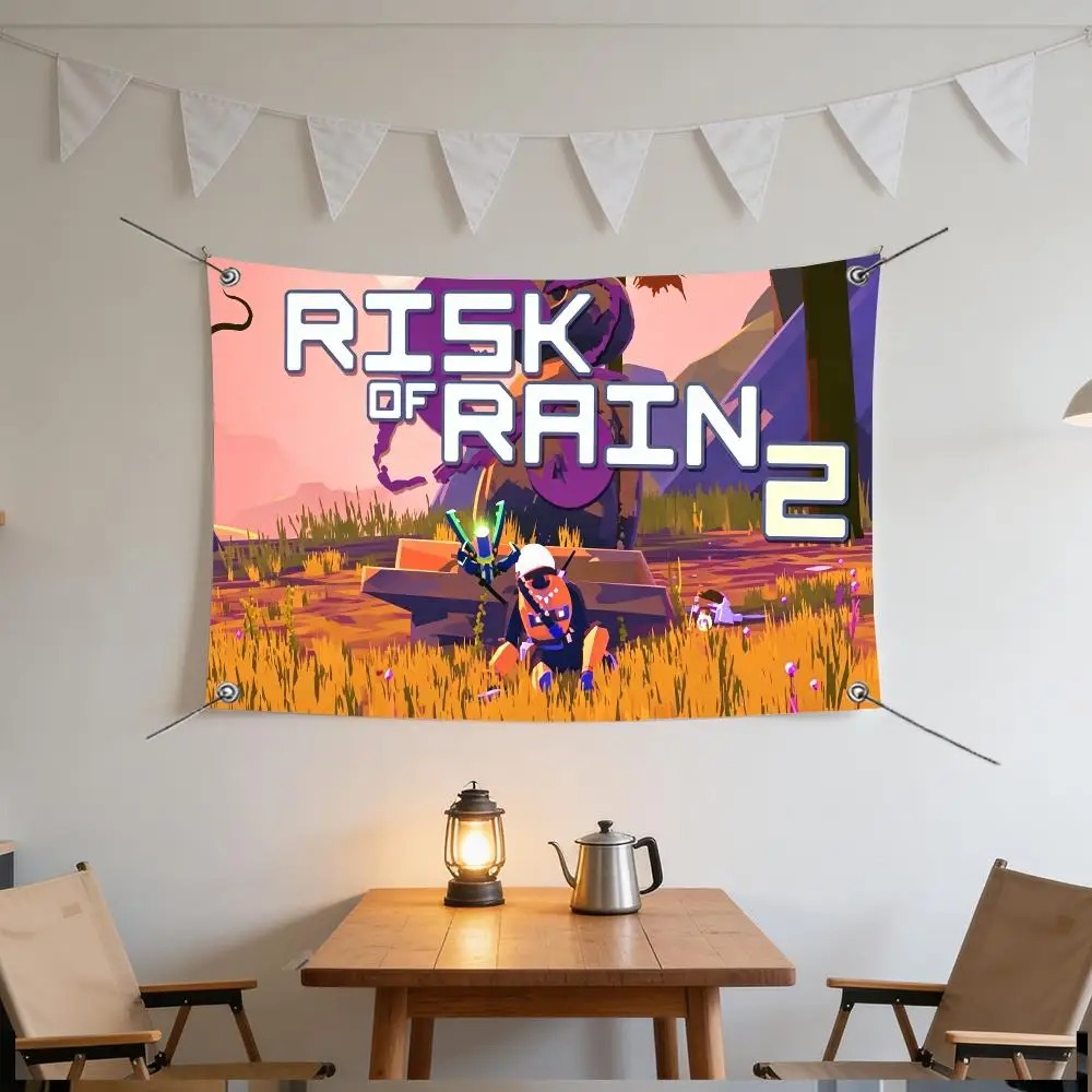 Game Rogue R-Risk of Rain Survival Flags Specialized for indoor and outdoor home decorations, outdoor camping, and bar parties