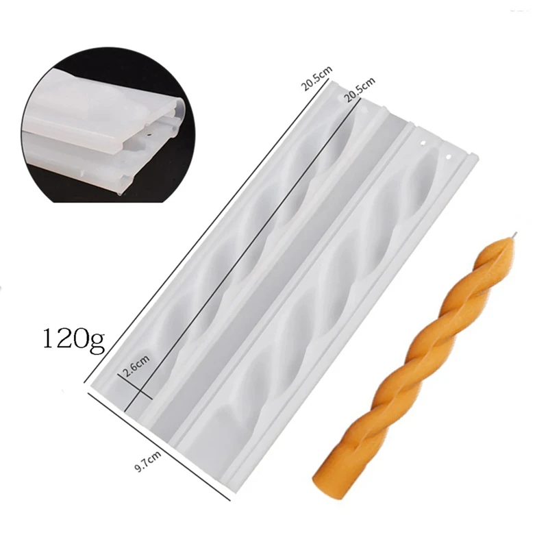 DIY lange Streifen Kirche Kerze Silikon form unregelmäßige Form Wachs Kerzenlicht Abendessen handgemachte Kerze Herstellung liefert 2 Stück