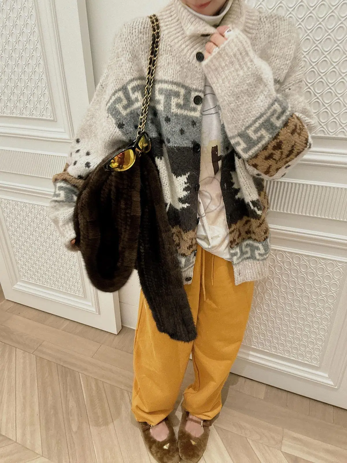 

Новый бренд SELALA GUOIMTIO: Вязаный кардиган с узором, осенне-зимний, модный, с длинными рукавами, стандартный крой