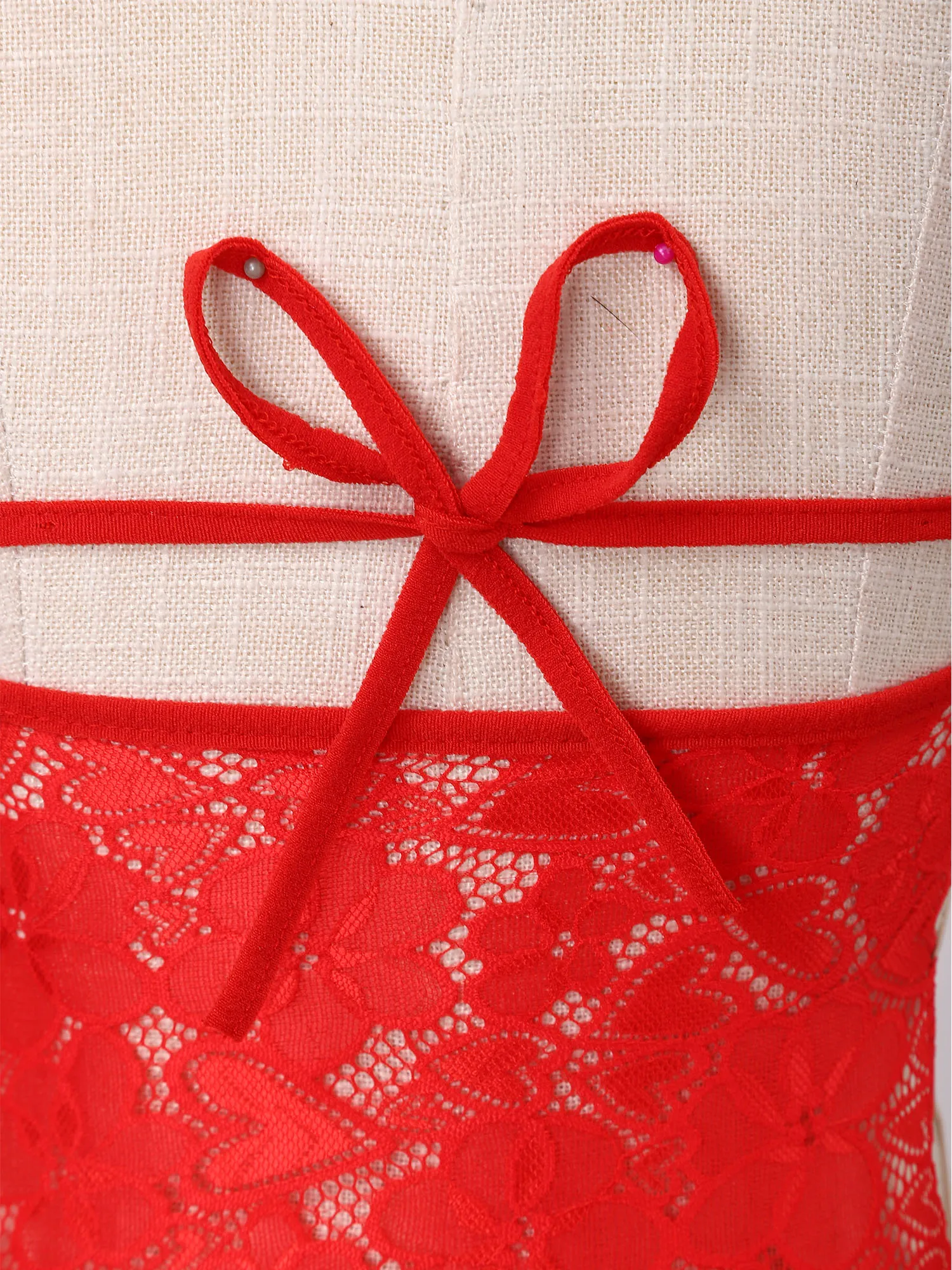 

Womens Female See Through Floral Lace Bodysuit Lingerie Backless Crotchless Tempting Nightwear for Wedding Night Intimate Moment