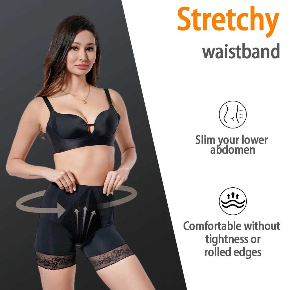 High Waist Body Shapers Womens Lace Boxers Butter Lifter Underwear Tummy Control Lingerie Shapewear Woman Safe Panties Plus Size