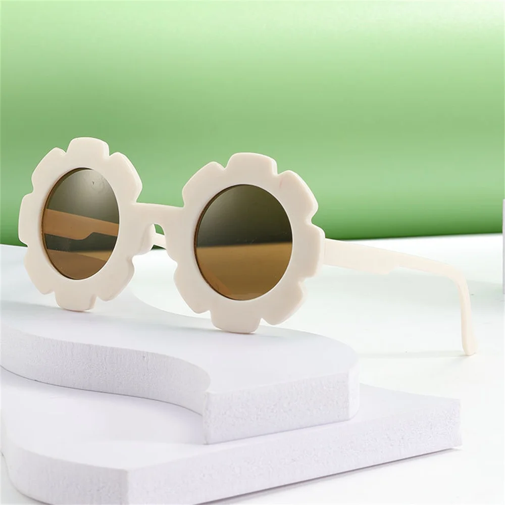 Children Sunglasses Cute Acrylic Sun Glasses Round Flower Kids Boys Baby Girls Outdoor Sun Protection UV400 Shades Eyewear