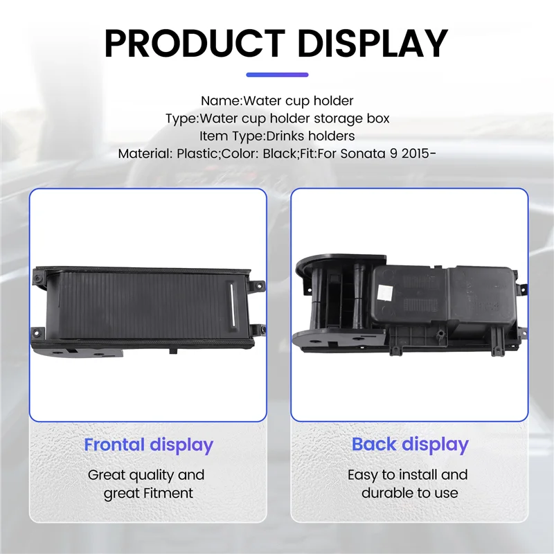 

N03R-Car Center Console Water Cup Holder Storage Box Drinks Holders For Hyundai Sonata 9 2015-