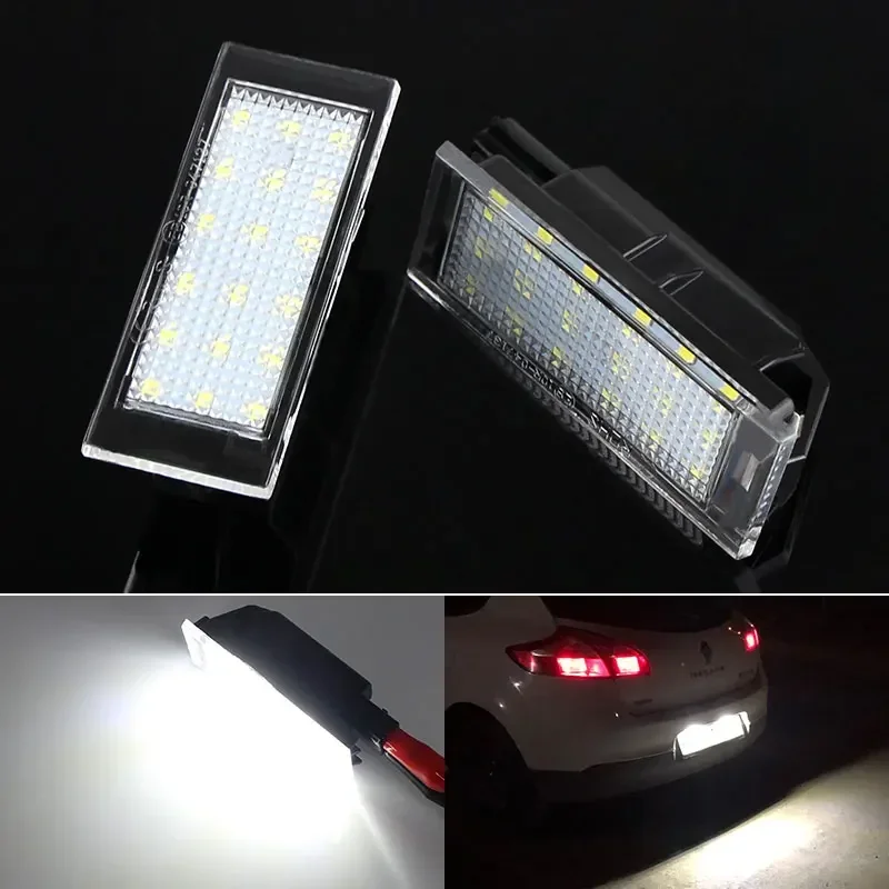 2PCS High Quality White LED License Plate Lights FOR Renault Megana 2 Clio Laguna 2 Megana 3 Twingo Master Vel Satis Opel