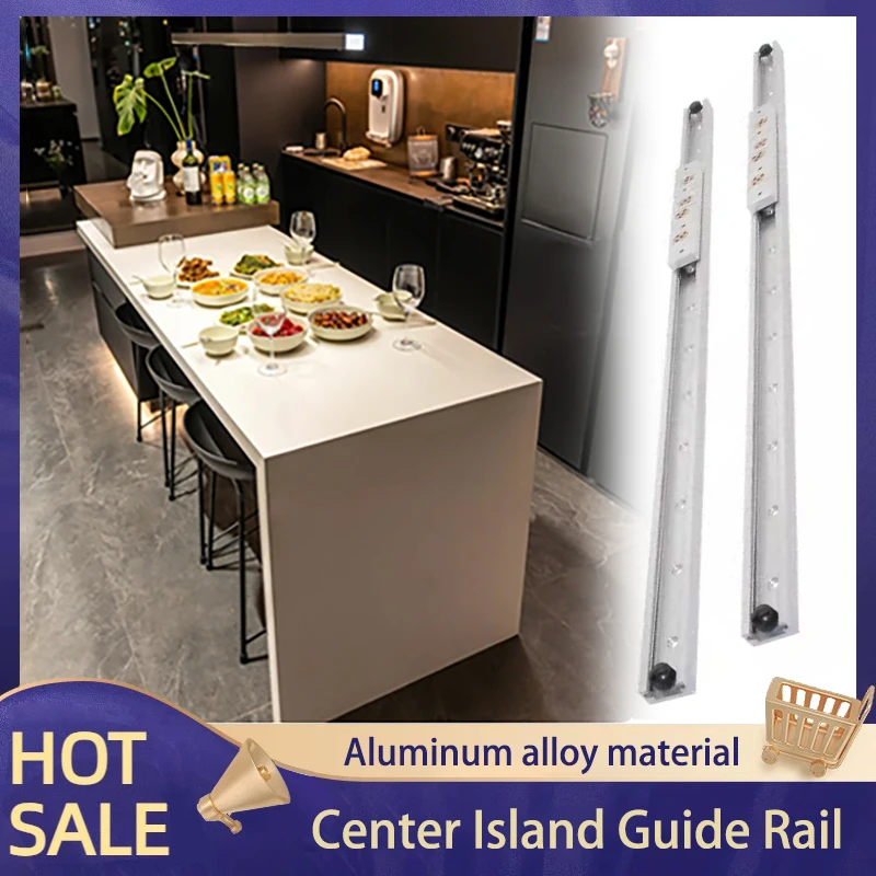 Center Island Slide Rail Open Dining Table Kitchen Table Telescopic Extension Translation Rail Pull Rail Hardware Accessories