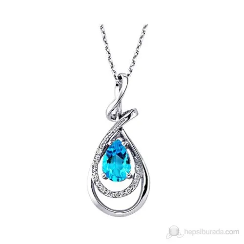 Gizzaro Blue Topaz' Diamond Necklace ''Ona Your Lover Anlatırken''