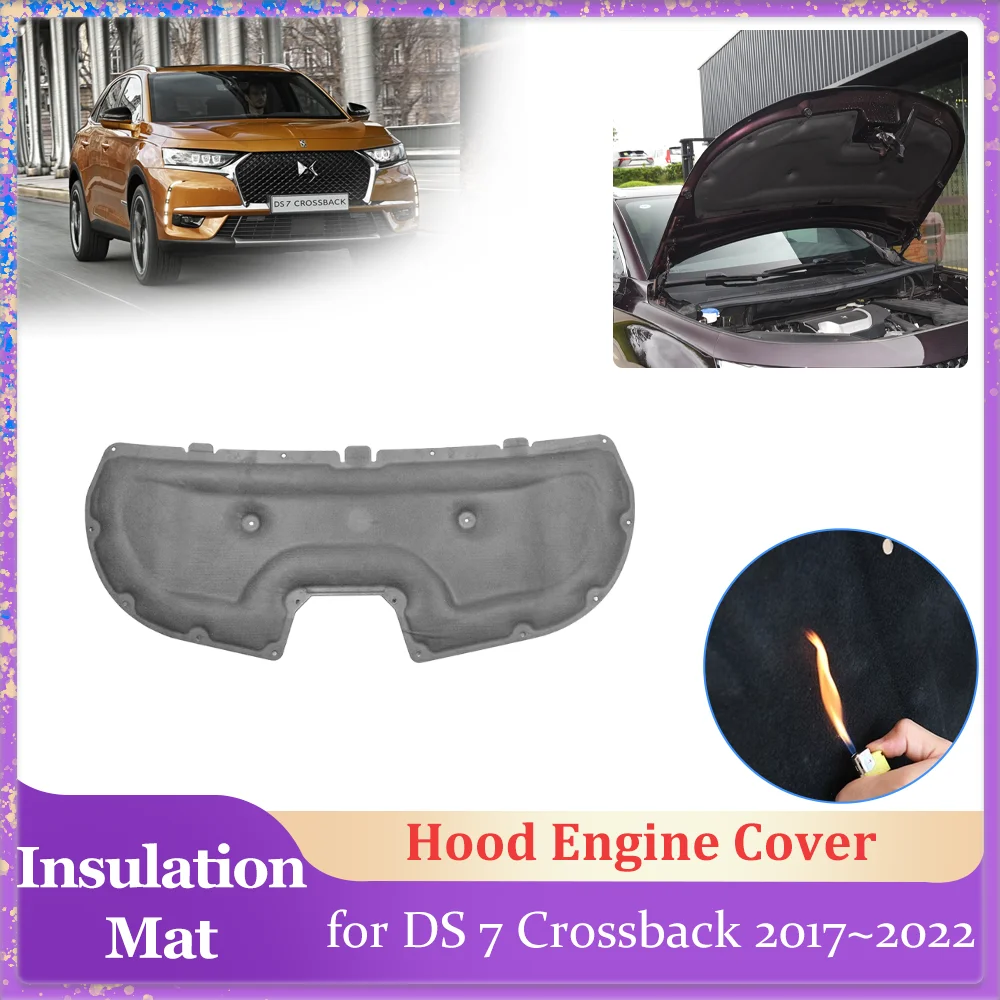 Car Hood Insulation Pad for DS 7 Crossback 2017~2025 2018 2019 Engine Cover Liner Cotton Soundproof Heat Part Mat Accessories