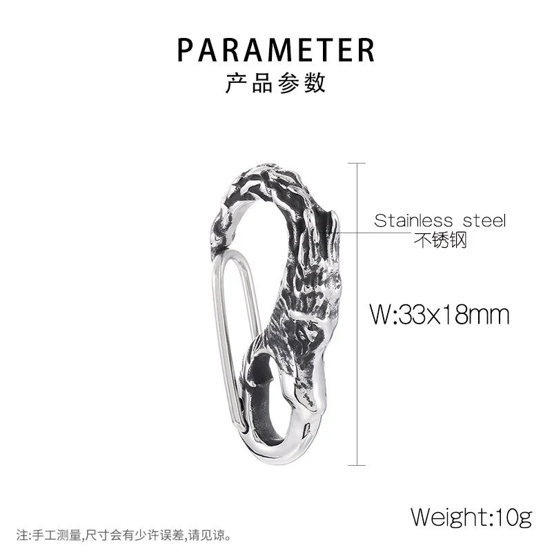 Fongten Männer Skelett Schlüssel verschluss Edelstahl Drachen Löwe DIY Schlüssel bund Verschluss Gothic Karabiner Brieftasche Schlüssel anhänger Haken für Männer – Detail 31