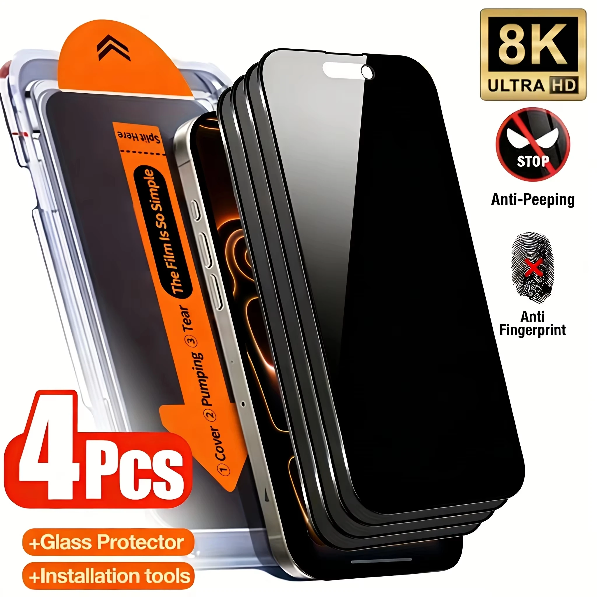 1-4PCS Easy Install Dustproof Privacy Tempered Glass  For Samsung S26 Ultra S26 Edge S26 Plus Fingerprint Unlock Protective Film