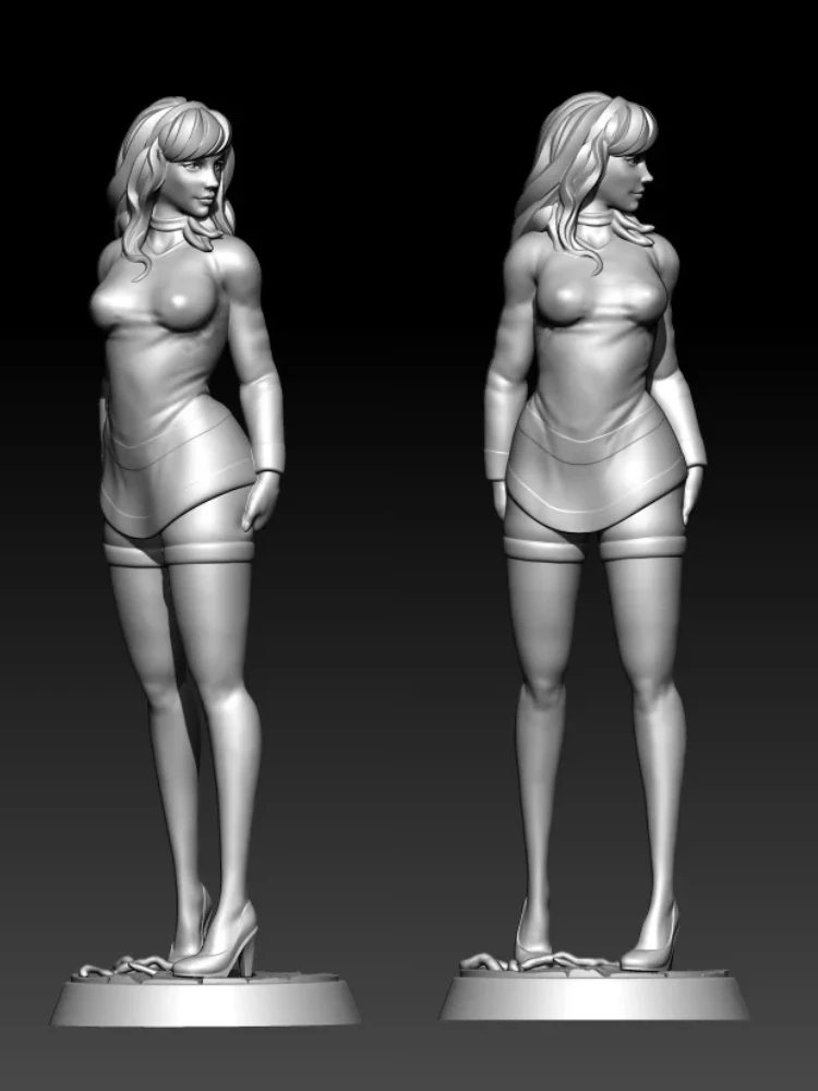 1/24 7.5cm Resin Model Figurine Cartoon Pretty Girl Unpainted No Color RW-1094