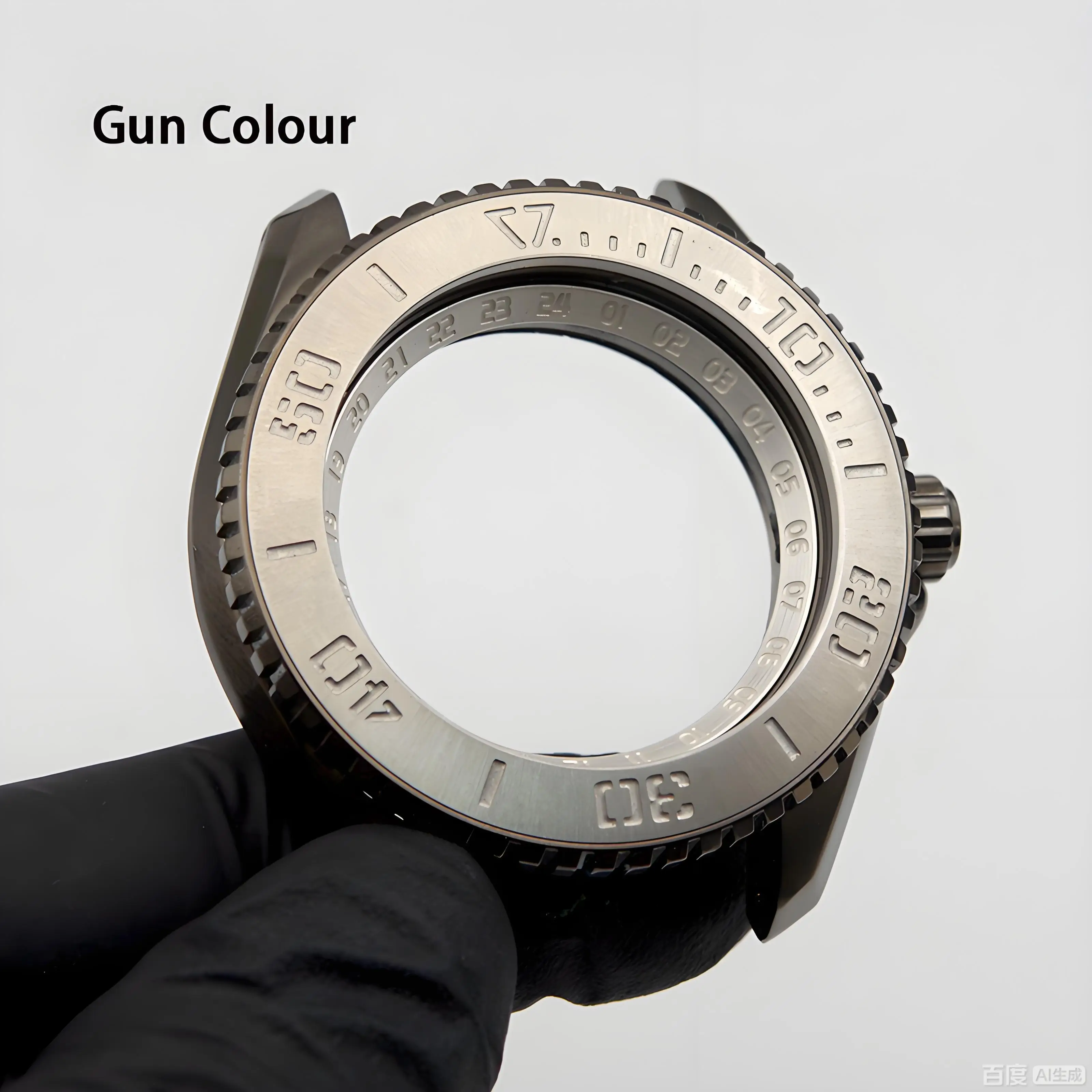 28.5mm Dial Sapphire Glass Watch Case Gun Metal Color Water Resistant Men's Accessory Fit NH35 NH36 4R 6R Movement