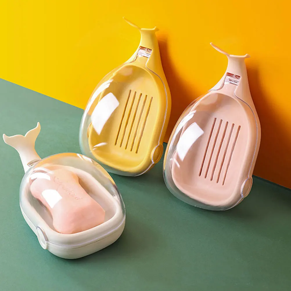 

2 PCS Whale Soap Box for Bar Tray Bathroom Holder Toilet Creative Remover Travel
