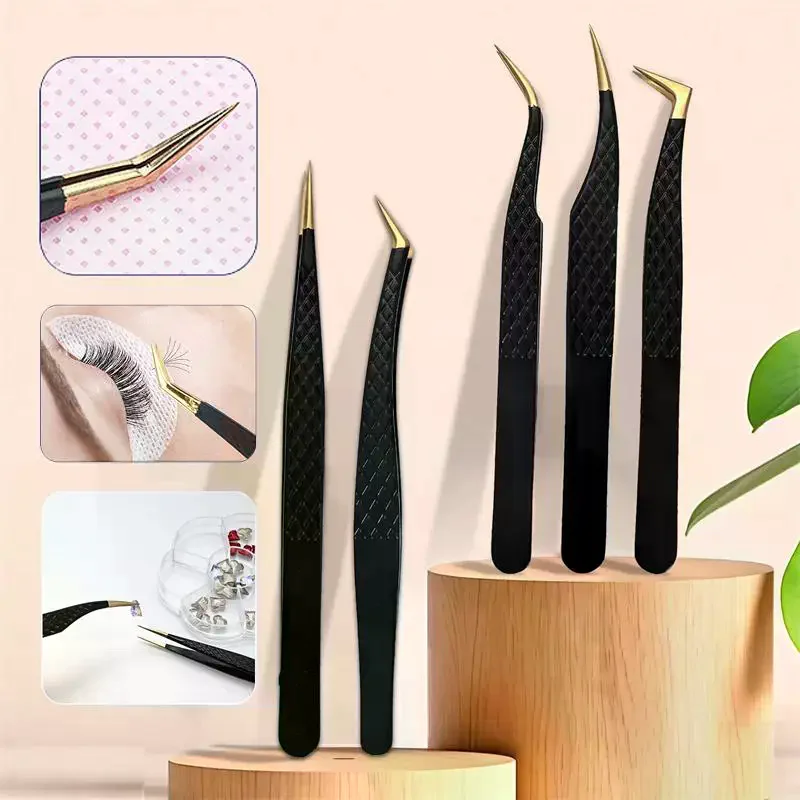 Pęseta do przedłużania rzęs, antypoślizgowa, ze stali nierdzewnej, precyzyjny klips do brwi, narzędzie do salonu kosmetycznego dla kobiet.