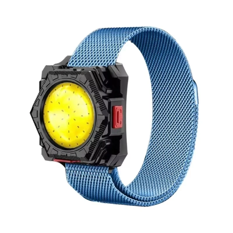 Portable LED Wrist Light Mini Flashlight USB Rechargeable Watch Lamp Wrist Lighting Torch Flashlight-A86Z