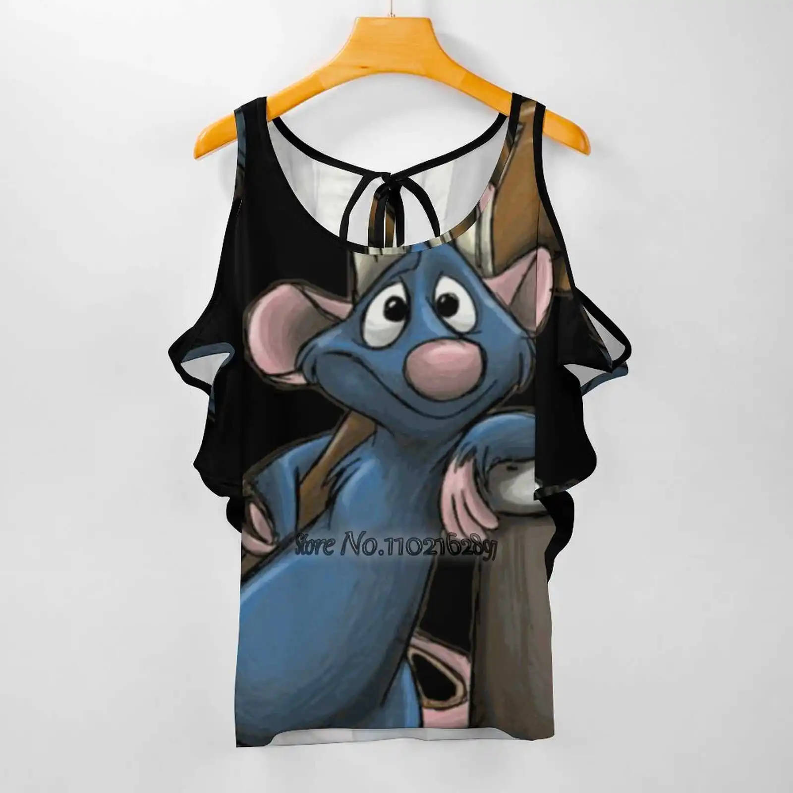 Remy Ratatouille Women T-Shirt Back Lacing Casual Short Sleeve Tops Summer Tees Remy Pixar Ratatouille Y2K Clothes T-Shirts