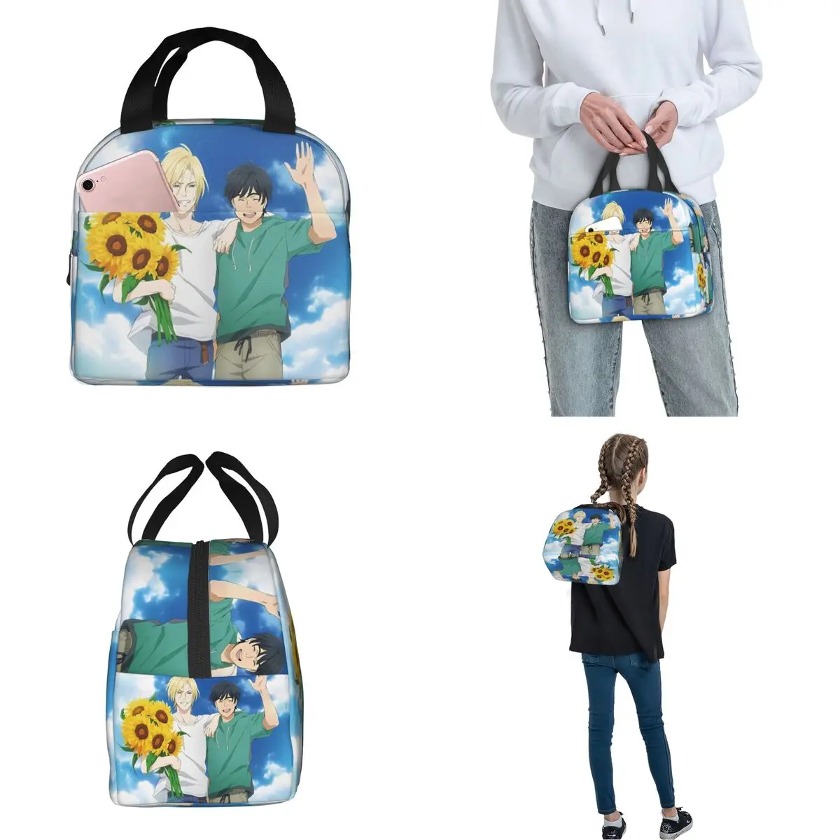 Insulated Lunch Boxes Banana Fish Anime Product Storage Food Box Causal Thermal Cooler Lunch Box For School