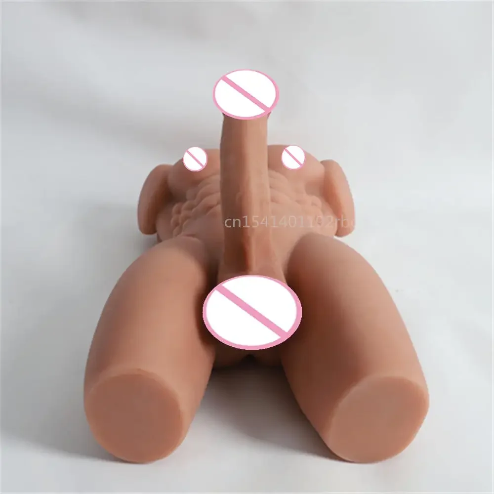 Black Skin Half Body Sex Dolls Realistic Silicone Doll With Big Dildo Women Men Masturbation Fake Penis Anal Hole Sex Doll Dildo