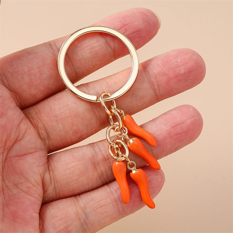 Süße Bonbonfarben Chili Pepper Schlüsselanhänger für Frauen Männer Autoschlüsselhalter Handtasche Anhänger Schlüsselanhänger Zubehör DIY Schmuck Geschenke – Detail 2
