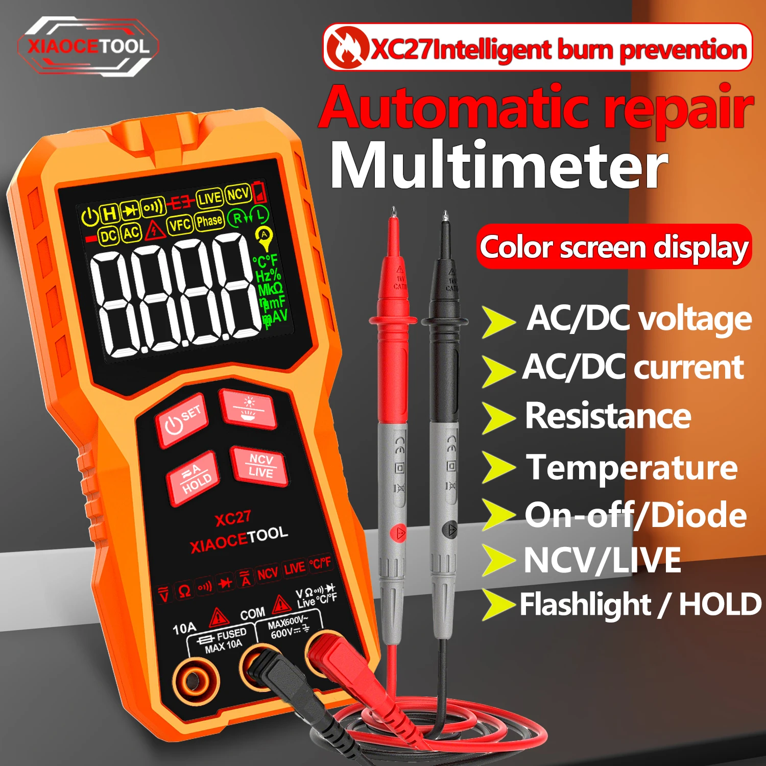 Compact Smart Voice Digital Multimeter Mini Multitester Flameproof Multifunction High Precision