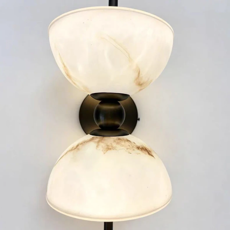Natural Marble LED Wall Light Black Gold Copper
