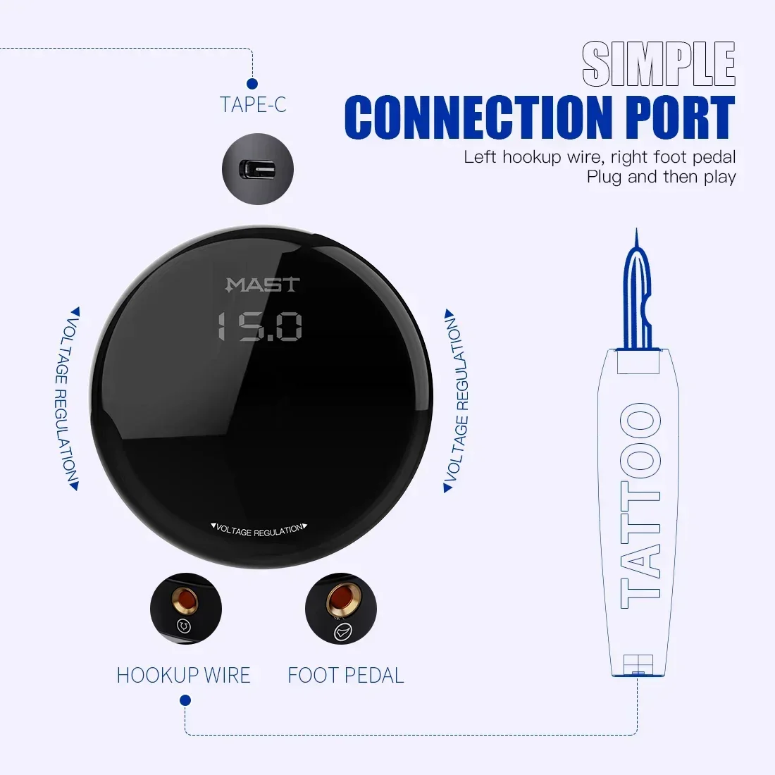 Mast P10 Ultra Tattoo RCA Machine Pen Набор для перманентного макияжа Новый OLED-экран Блок питания Картридж Набор игл Наборы для татуировки