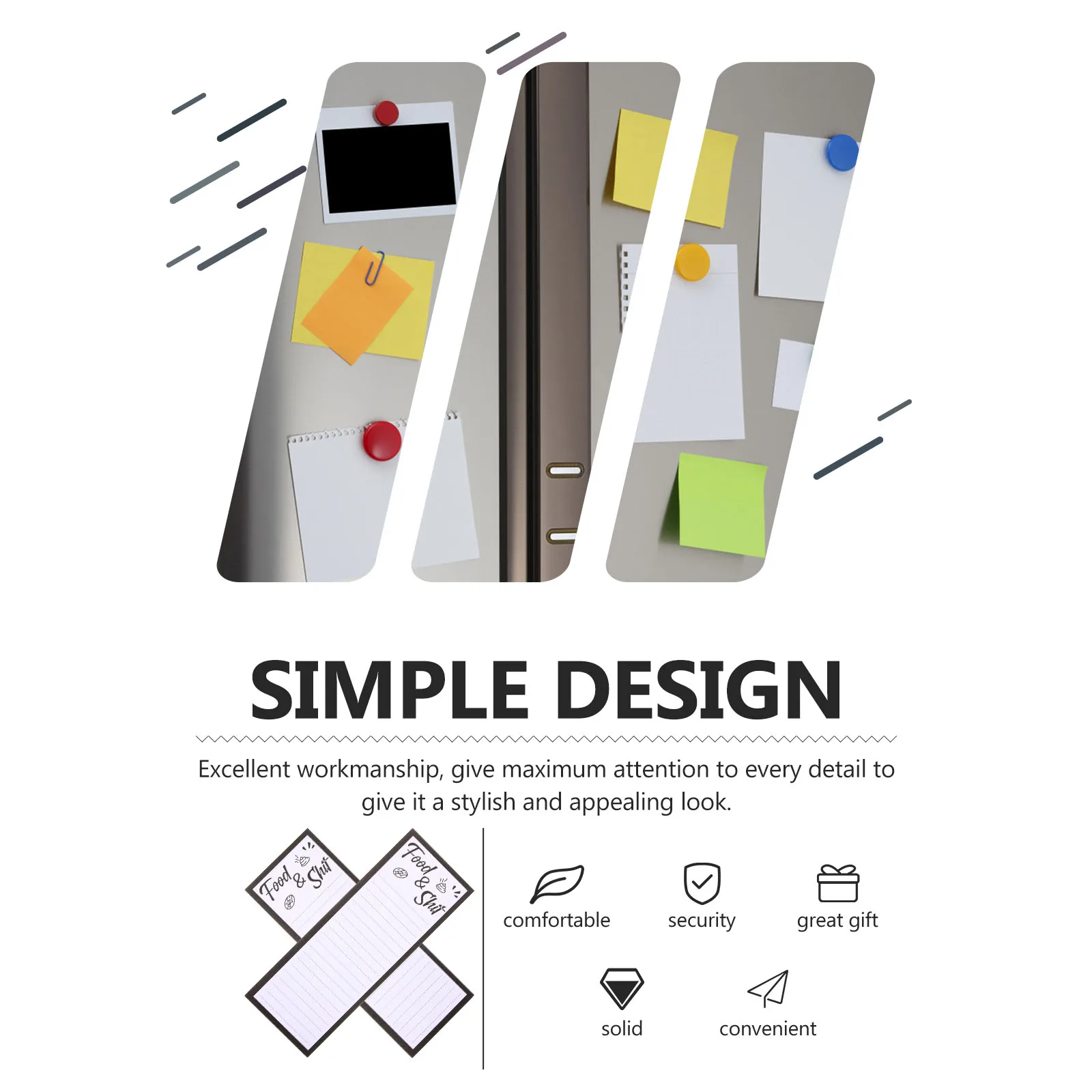 Note Pad magnética para geladeira, To Do List Notepad, Frigorífico Notepad, Lista de mercearia, 2pcs