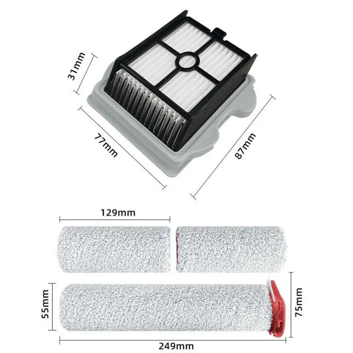 Filtro Hepa de cepillo de rodillo para Dyad Pro / A10 Plus / Combo piezas de aspiradora accesorios de repuesto