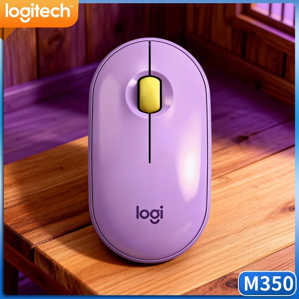 Dual Mode Long Battery Wireless Mouse Logitech M350 PEBBLE Portable For Notebook PC Tablet Home Daily Work
