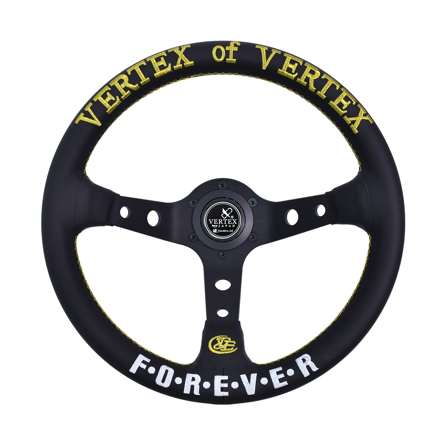 

TIYPEOR Universal 320mm microfiber leather black steering wheel