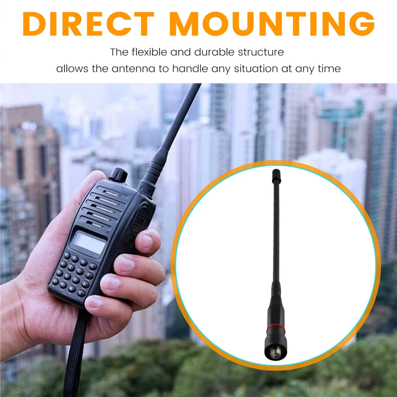 ABKI-выдвижная антенна для рации, двухдиапазонная 144/430 МГц SMA-гнездовая антенна для рации Baofeng/Quansheng/Ouxun