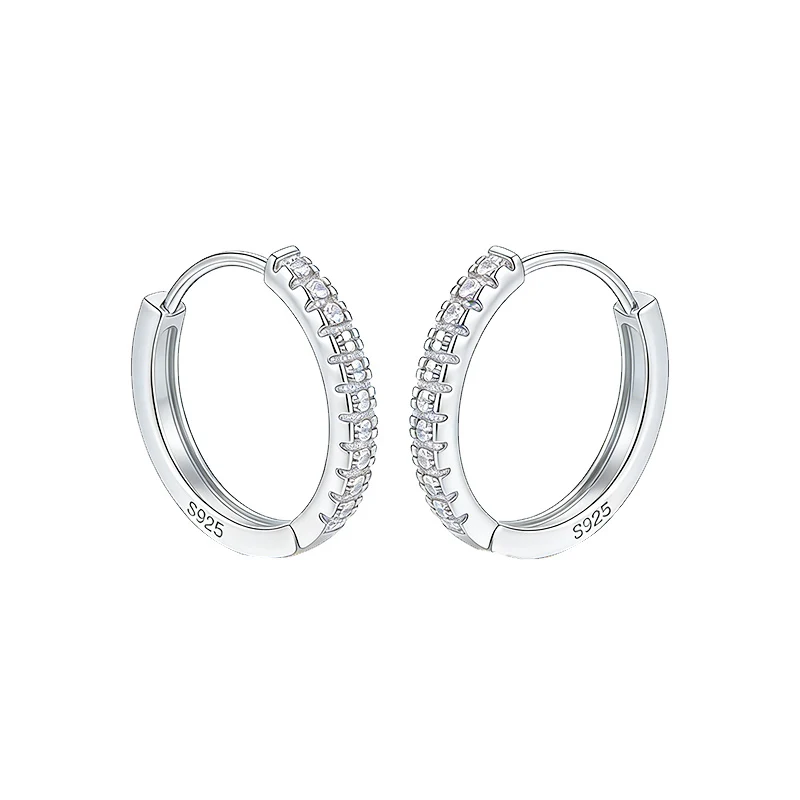 925 Sterling Silber Creolen für Damen, 14K Vergoldet mit Kubischem Zirkonia, Kleine Huggie-Ohrringe, Minimalistischer Schmuck, Geschenk für Sie – Detail 2