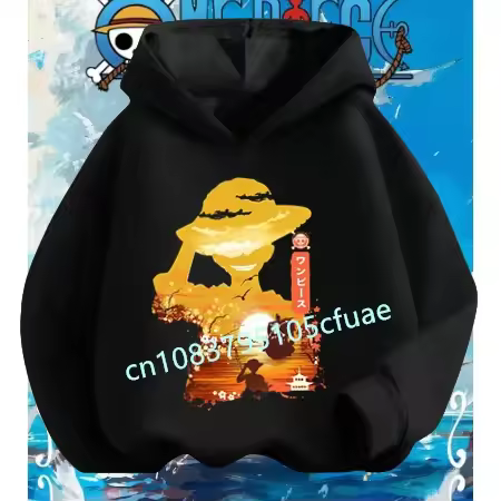Anime Kids Clothes Boys One Pieces Hoodie Spring Autumn Girls Clothing Cartoon Luffy Zoro Sweatshirt Suit Teen Hooded Sonic Tops