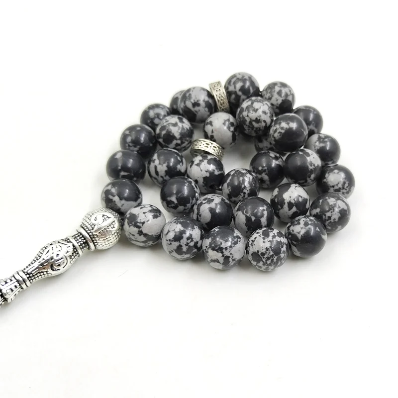 Tasbih Natural Import Obsidian with Arwen Pendant Man's rosary 33 Muslim gemstone misbaha Islam prayer beads arabian bracelet