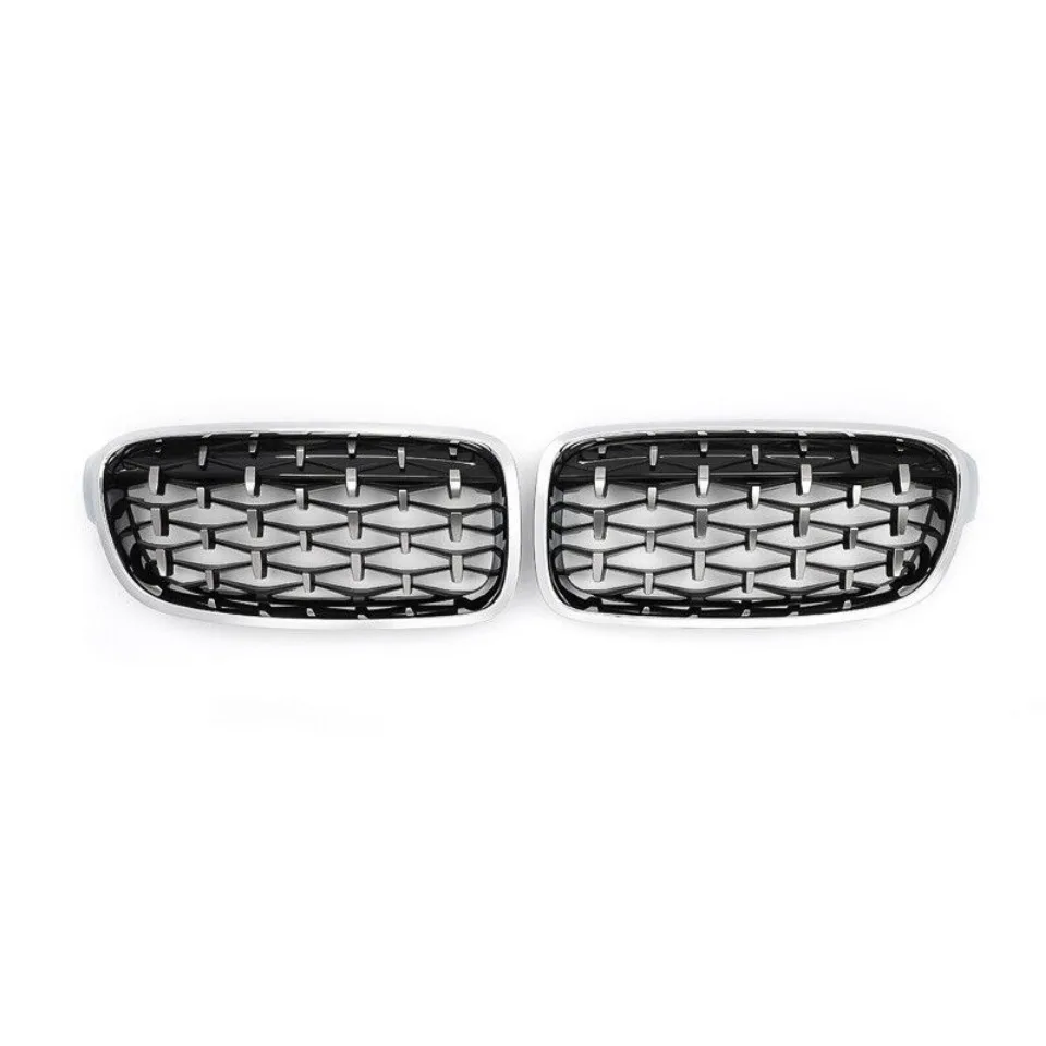 Xvip glänzender Double Line Style Front stoßstangen grill für BMW 3er F30 F31 F35 2013-19 320i 325i 328i Silber Diamant grill – Detail 17