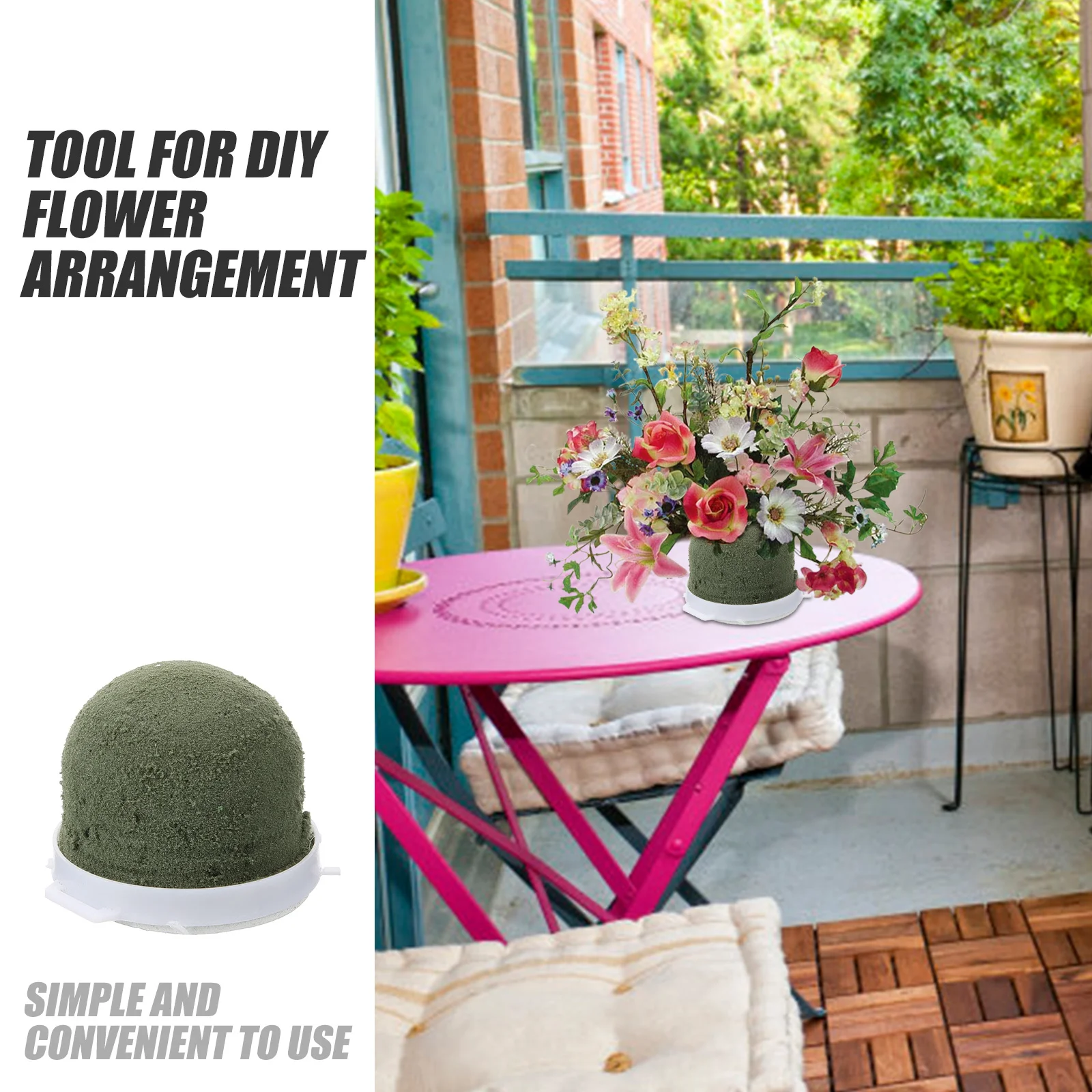 

2Pcs Mini Red Wine Floral Foam Adhesive Bottle Flower Arrangement Foam for Wedding Festival Sticky Insert Clay