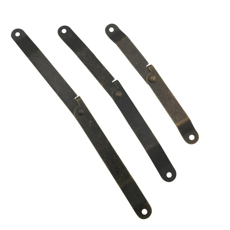 6pcs Antique Brass Bronze Lid Support Hinges Jewelry Chest Wooden Box Cabinet Furniture Accessories Limit Stay Hinge With Screw