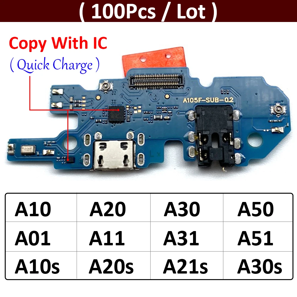 

100Pcs USB Charger Charging Dock Port Connector Flex Cable For Samsung A10 A20 A30 A50 A01 A11 A21s A31 A51 A10s A20s A30s A50s