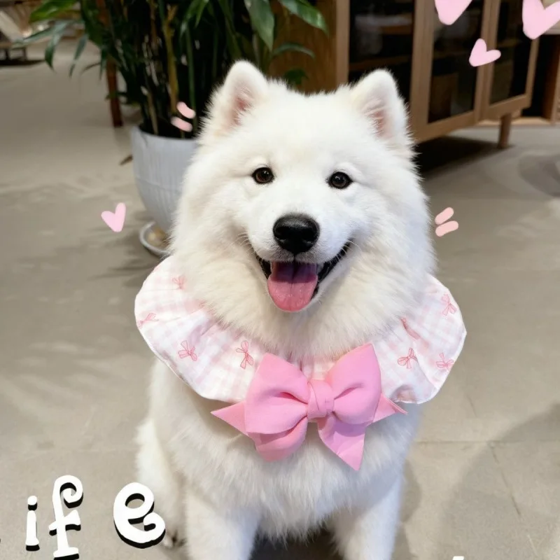 Pet Dog and Cat Bandana Bib Scarf Bow Tie Collar Accessories for Large Dogs Golden Retriever Border Collie